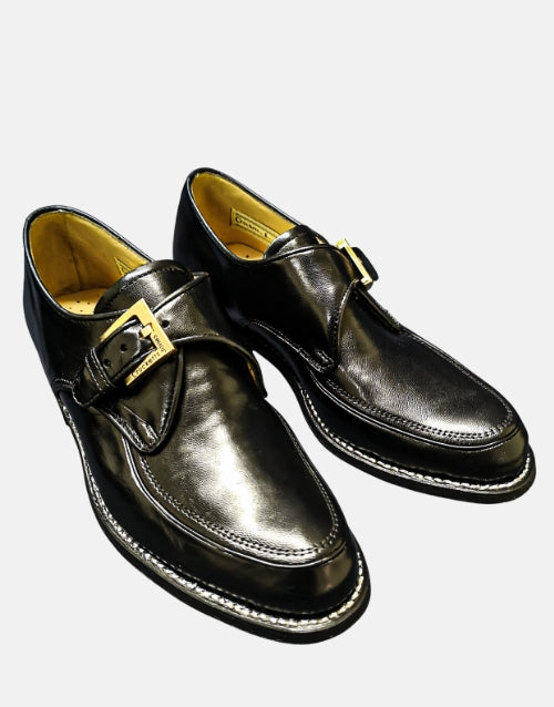 Crockett & Jones Leather Monk Strap Black Shoes