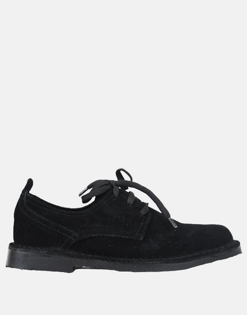 Desert Vellie Black Suede Commando Shoe