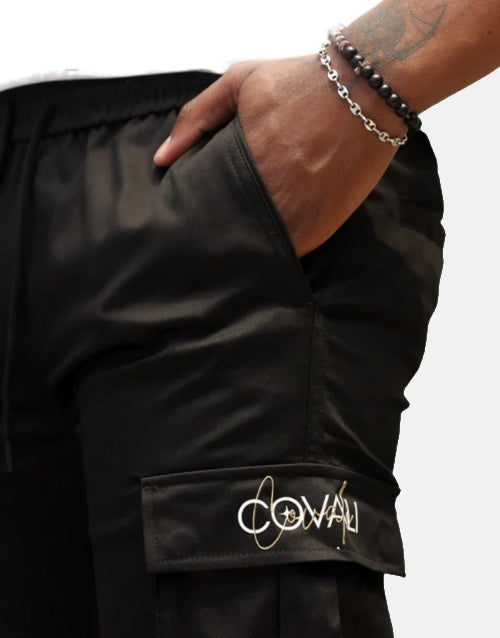 COVALI Black Cargo Pants