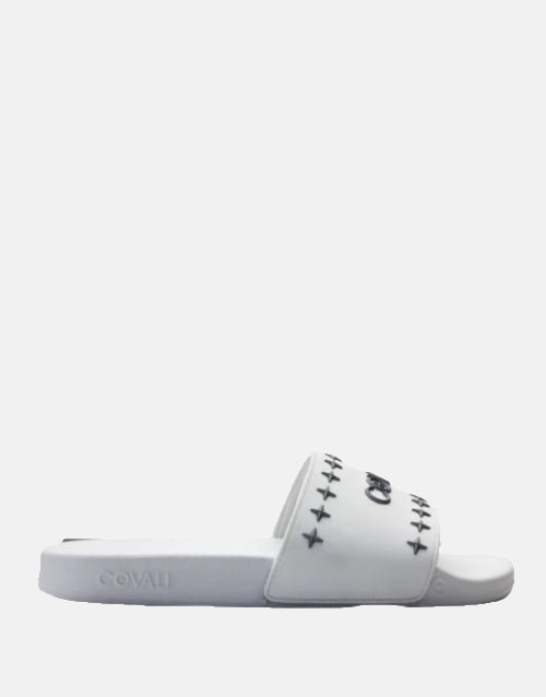 Covali Diablo White Slide Sandals