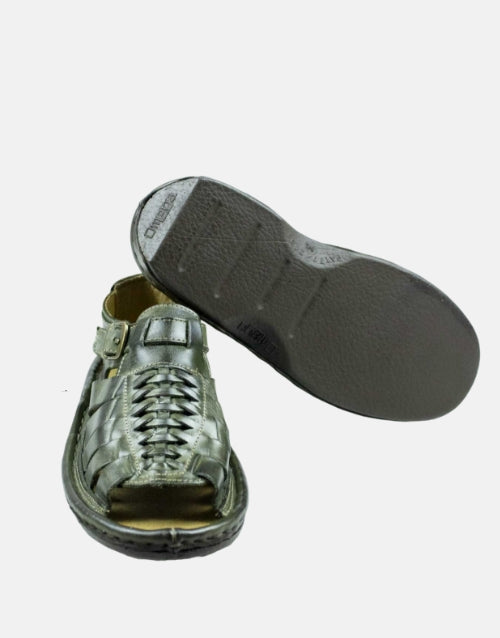 Omega Leather Youths Kgosi Olive Sandal