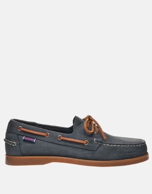 SEBAGO Navy & Tan Leather Boat Shoes for Men