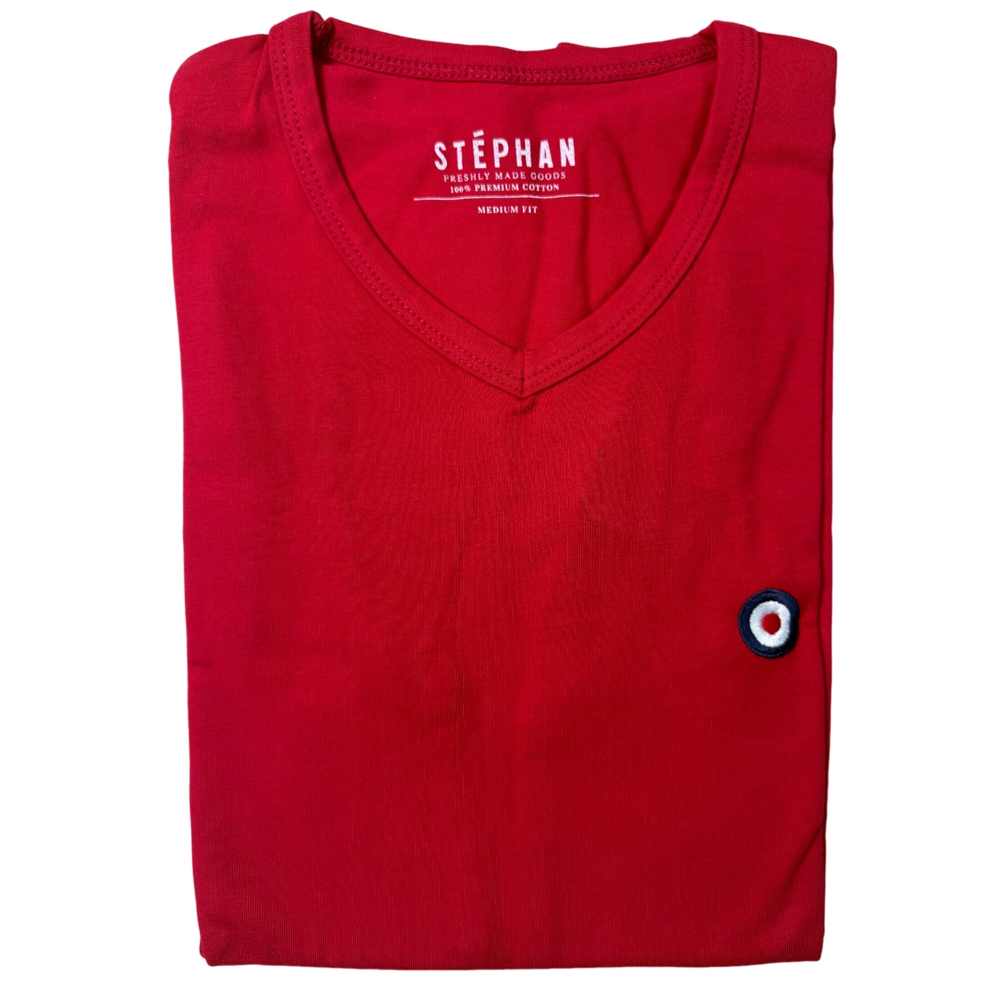 Stephan V Neck Red Tee