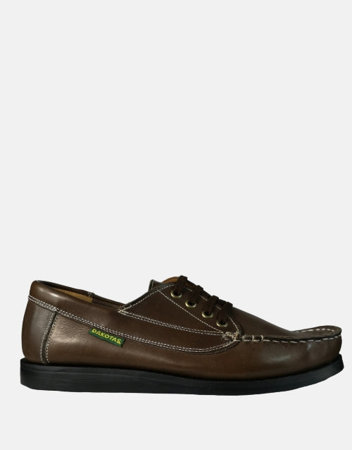 DAKOTA CARSON Leather CHOC Brown Dockside Boat Shoe