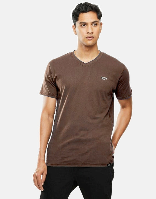 Cutty V Neck Taupe Tee
