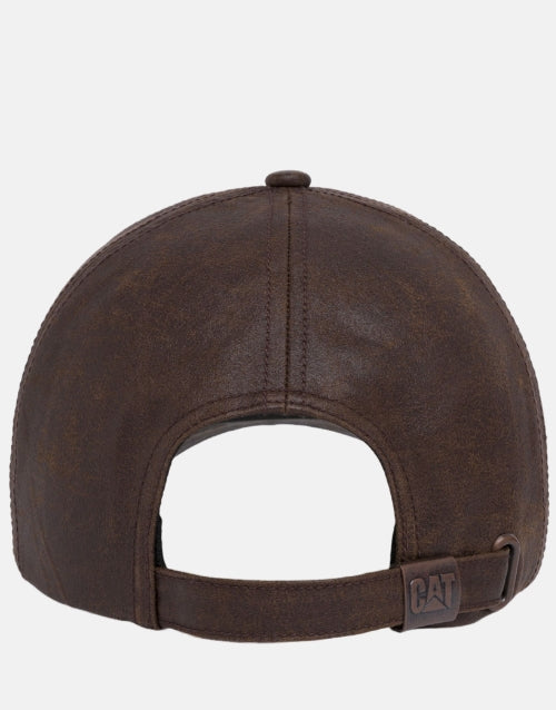 Caterpillar Faux Brown Leather Cap