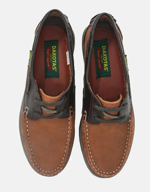 Dakotas Tan/Choc Docksiders Boat Shoe