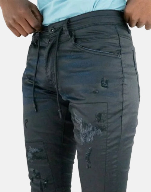 Cutty Fabian Navy Blue Coated Jeans