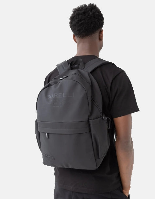 Borelli Black Alberto Rubberised Skin Touch PU Backpack