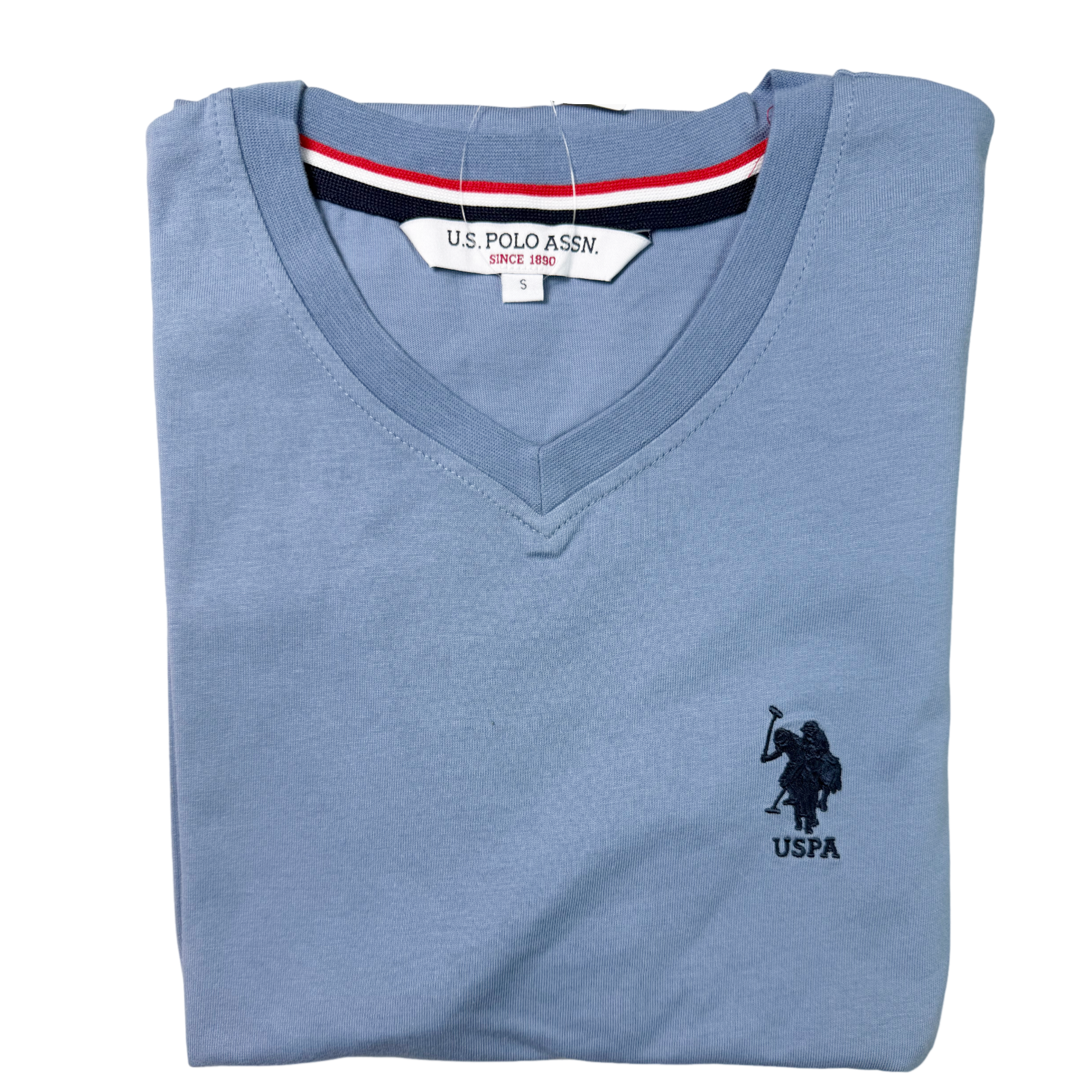 Polo US ASSN V-Neck Faded Denim T-Shirt