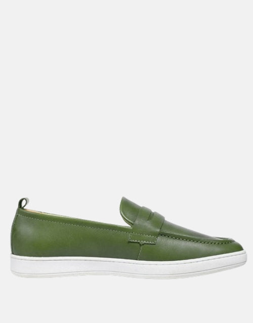 MMS Leather Italian Classic Green Moccasin