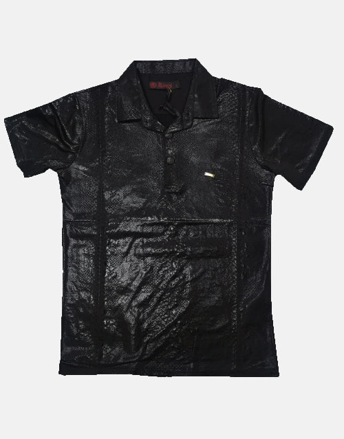 Kings Snake Leather Black SS Golf Shirt