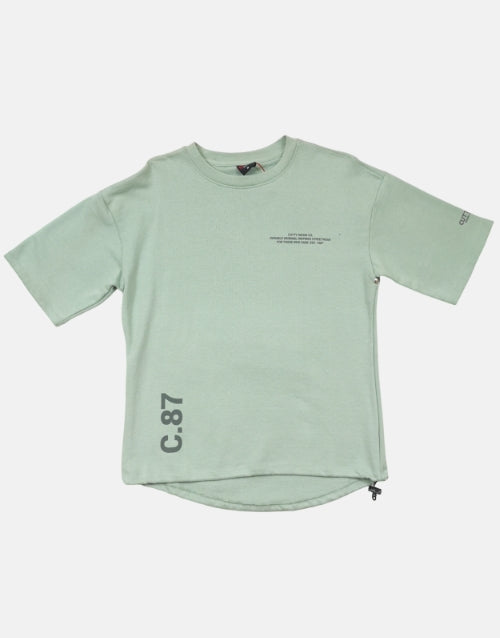 Cutty Slate Green Oversize Crew T shirt