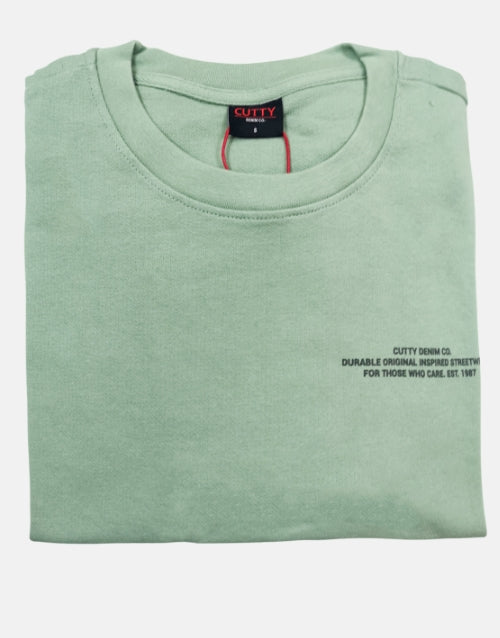 Cutty Slate Green Oversize Crew T shirt