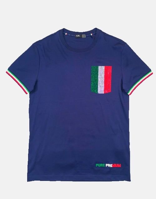 Pure Premium Italian Sicily Navy T-Shirt