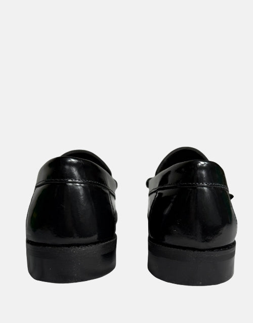 Dakotas Black Leather Penny Moccasin