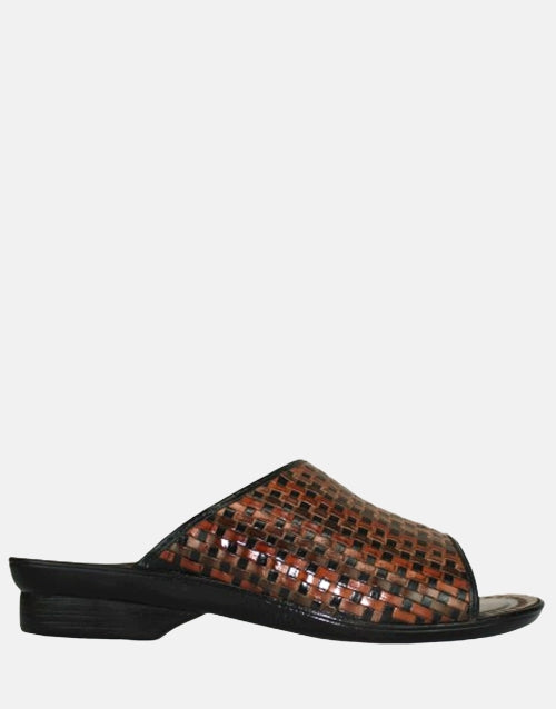 Rodrigo Chocolate Push-In Leather Sandal