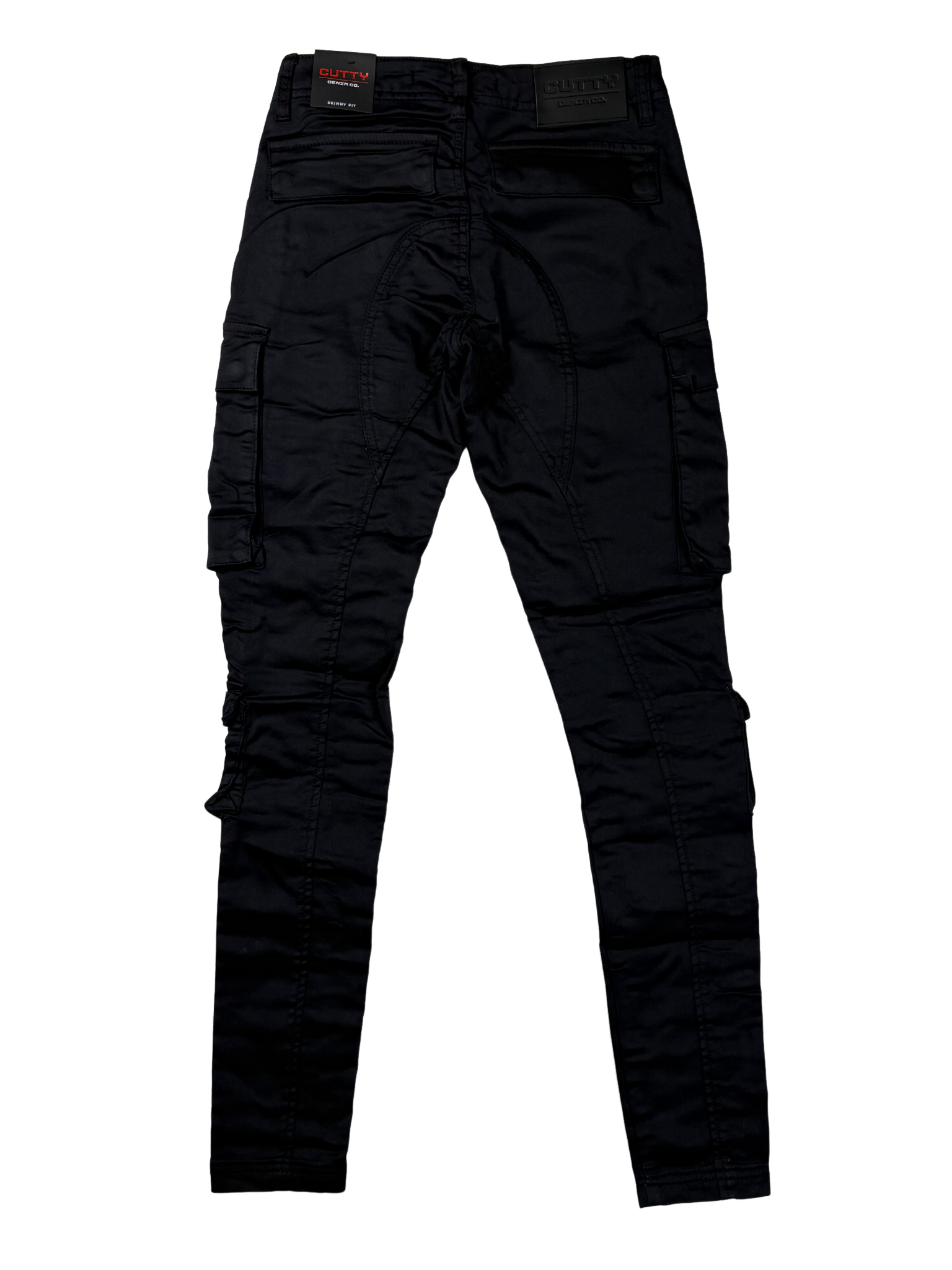 Cutty Vincent 8 Pocket Black Wax Skinny Jeans