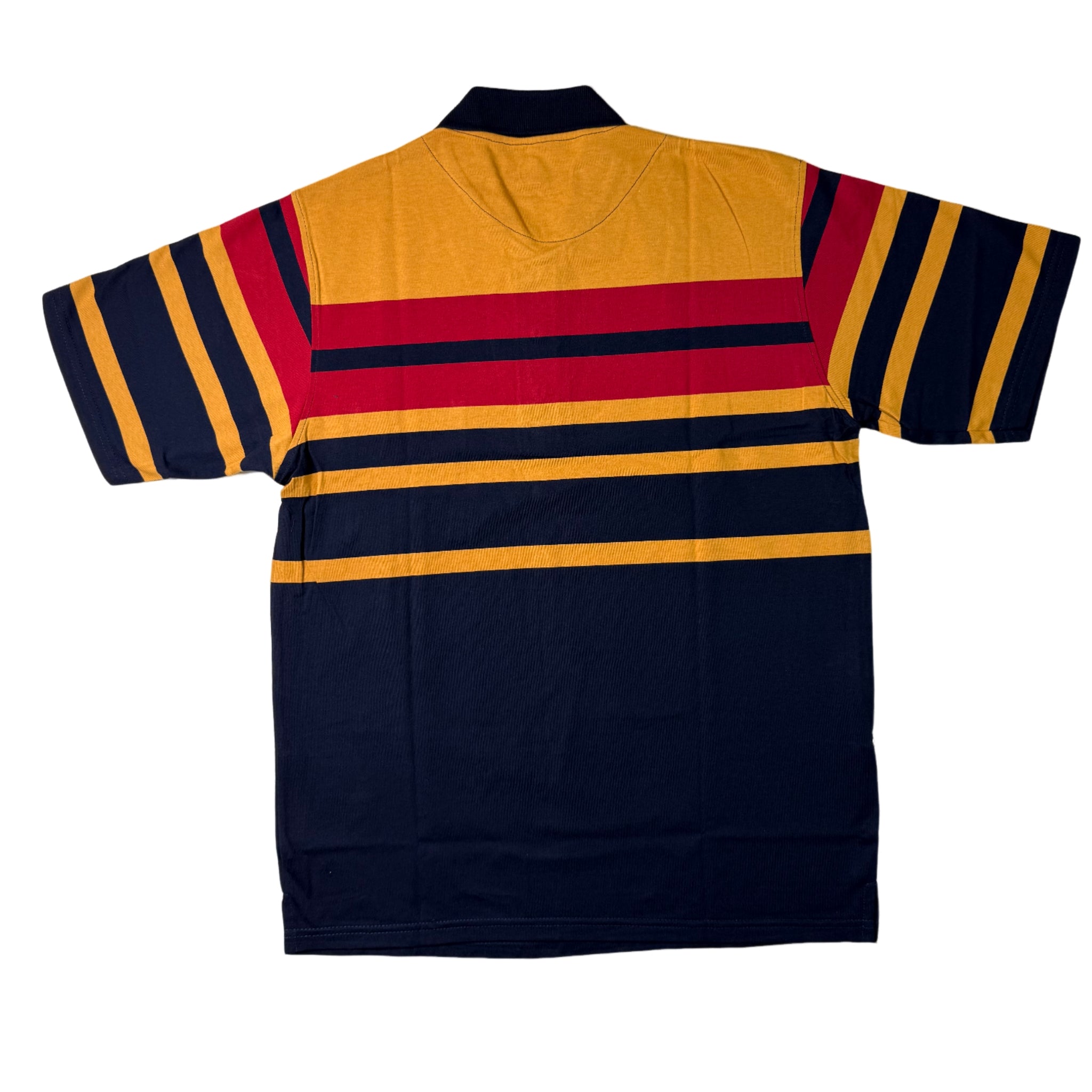 NEW GENTS Gold Multi Striped SS Golfer