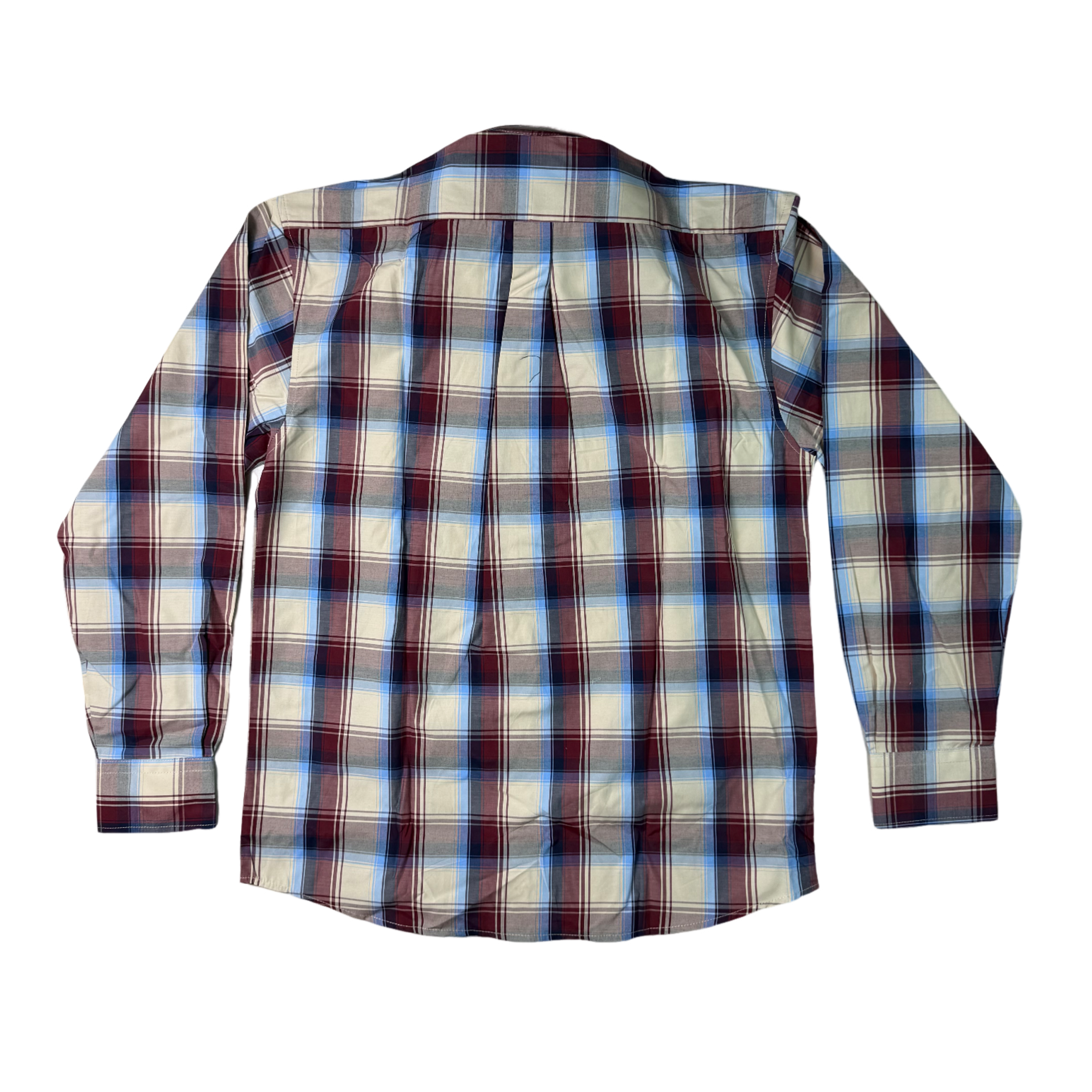 Cable LS Check Shirt – Beige/Burgundy/Blue