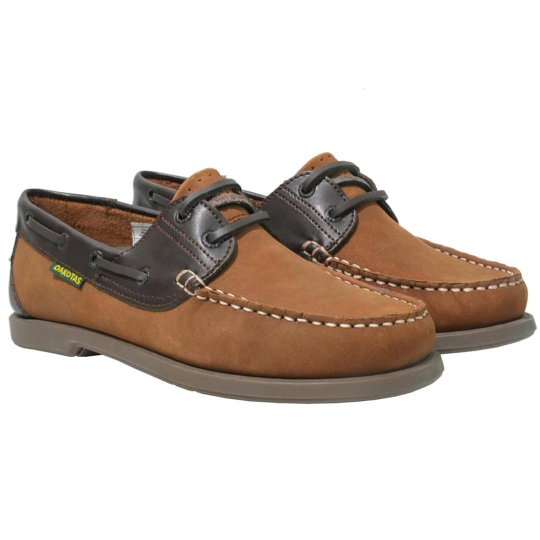 Dakotas Tan/Choc Docksiders Boat Shoe