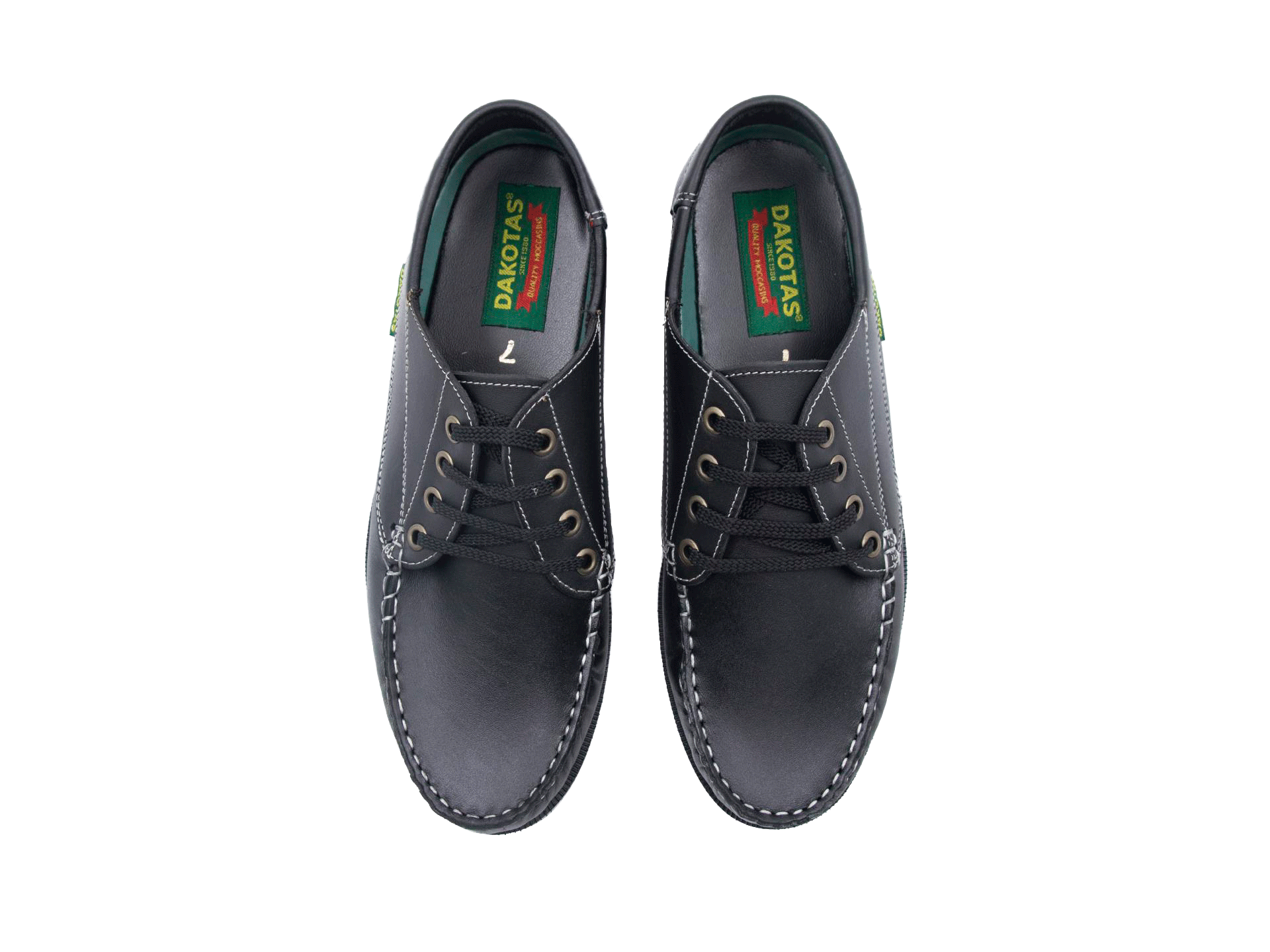 Dakotas Carson Leather Dockside Boat Shoe Black