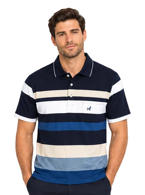 New Gents Golfer Navy Beige