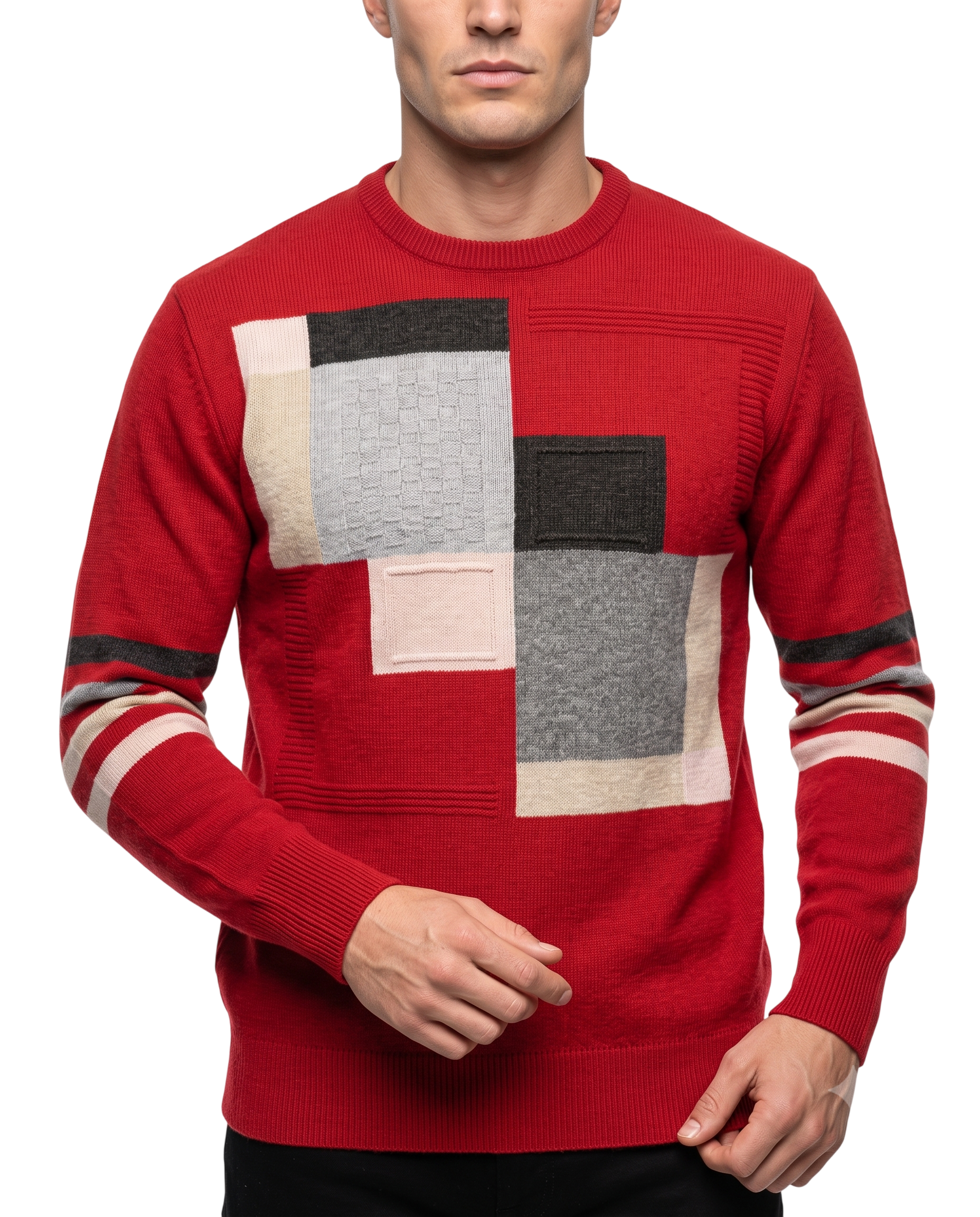 Grant of Scotland Colour Block Sweater Flame