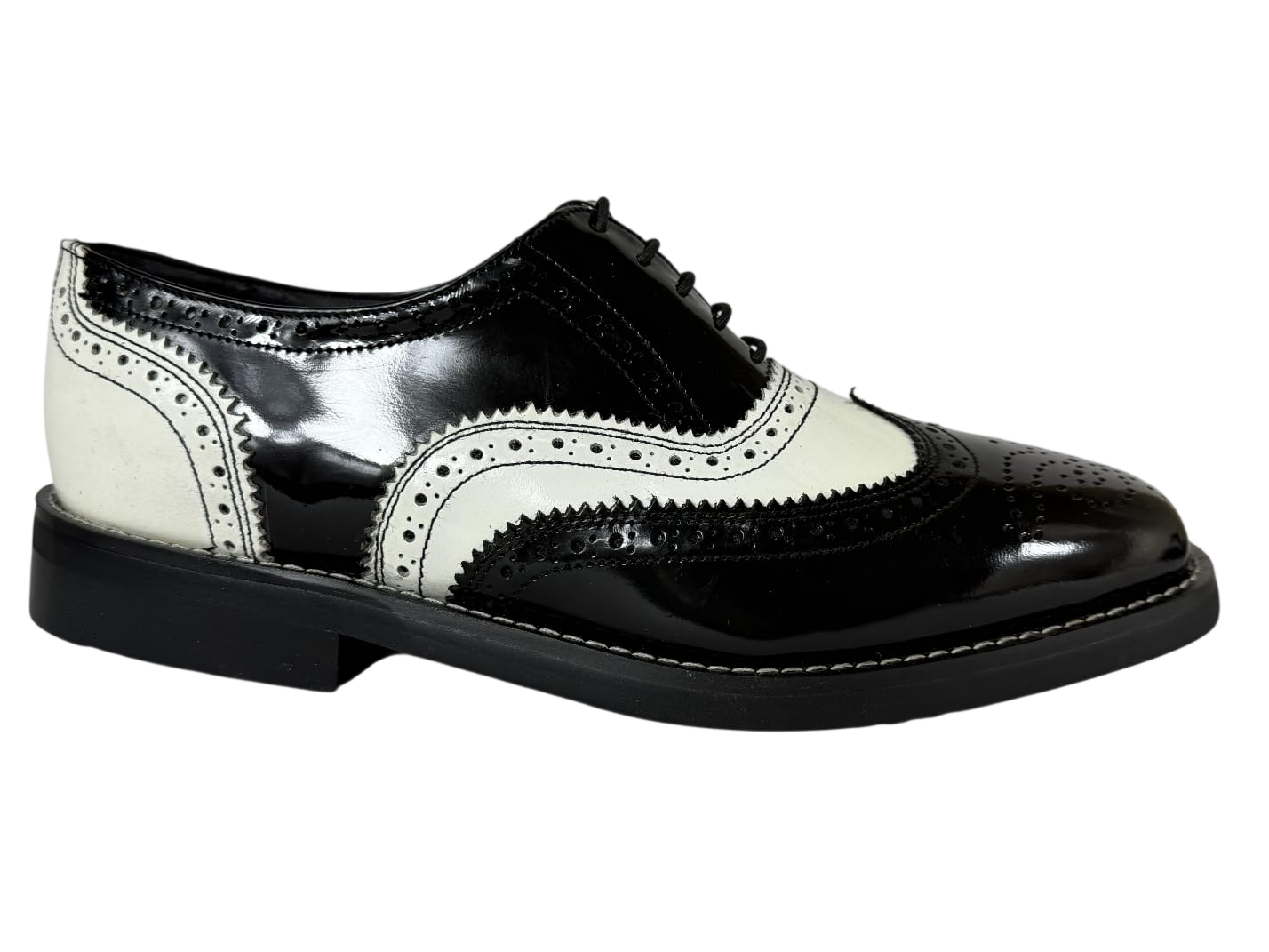 Freeman Black/White Leather Shoes
