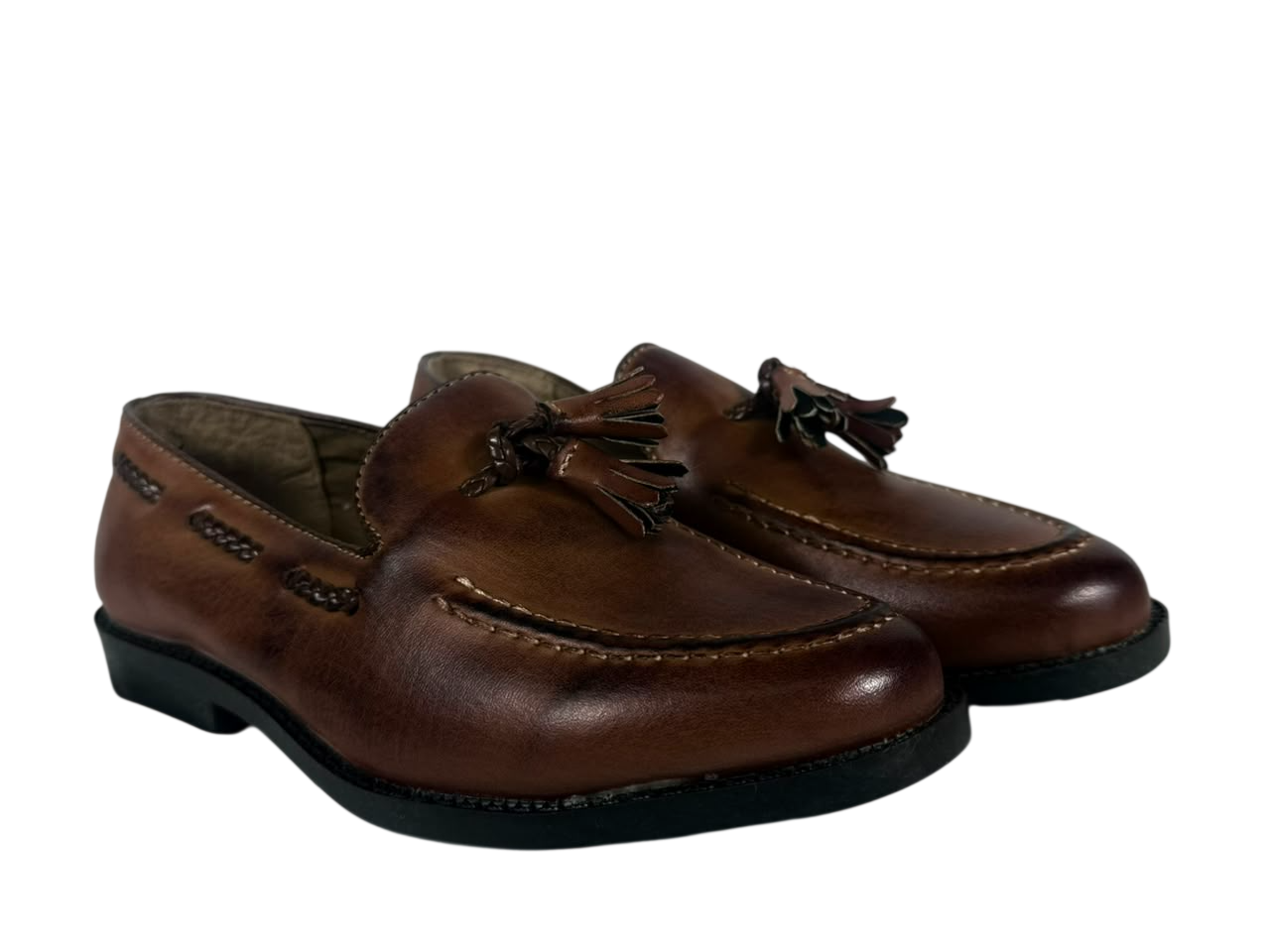 P Crouch Youths Tan Tassle Moccassin