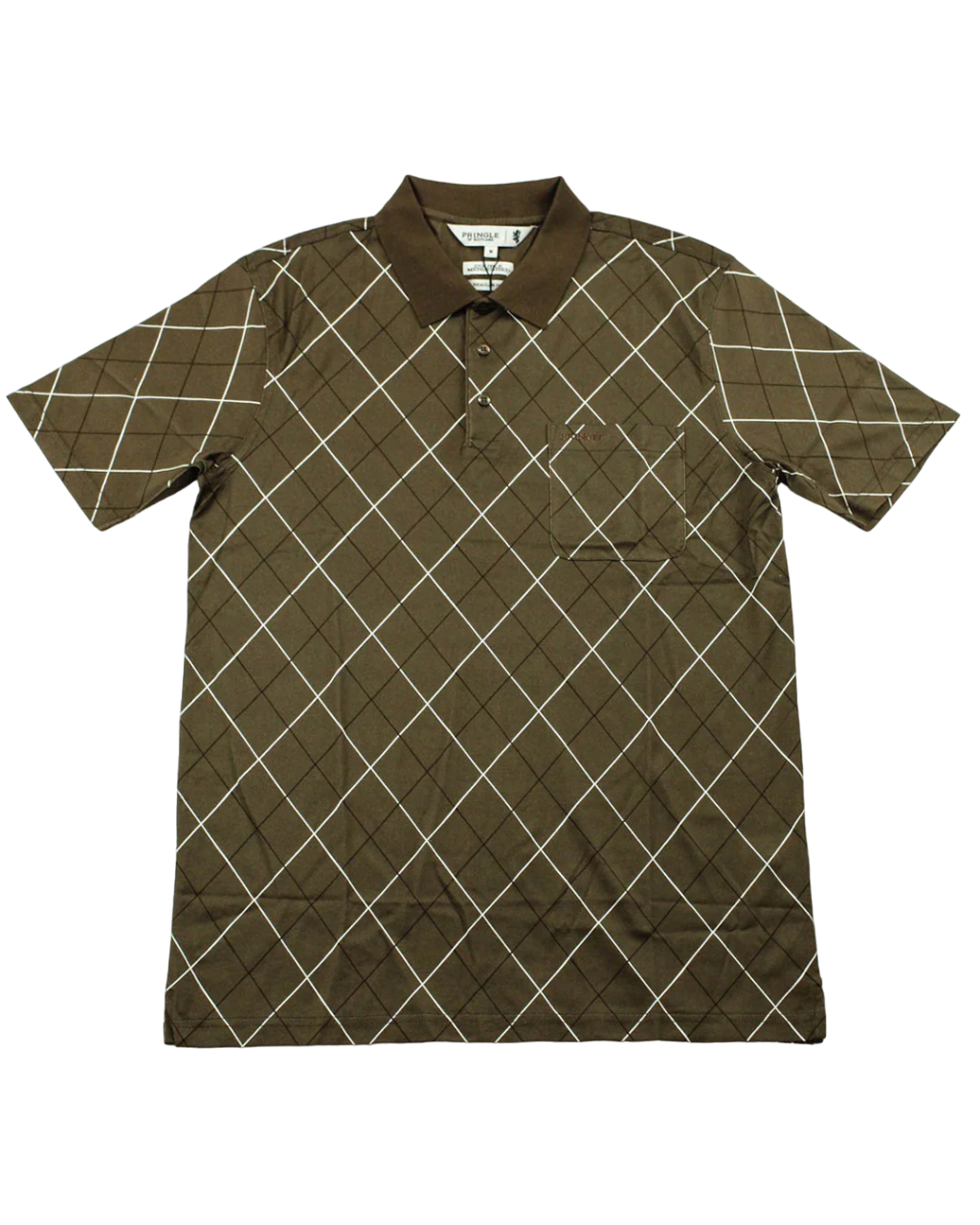 Pringle Stone Brown Diamond Argyle Double Mecerized Golfer