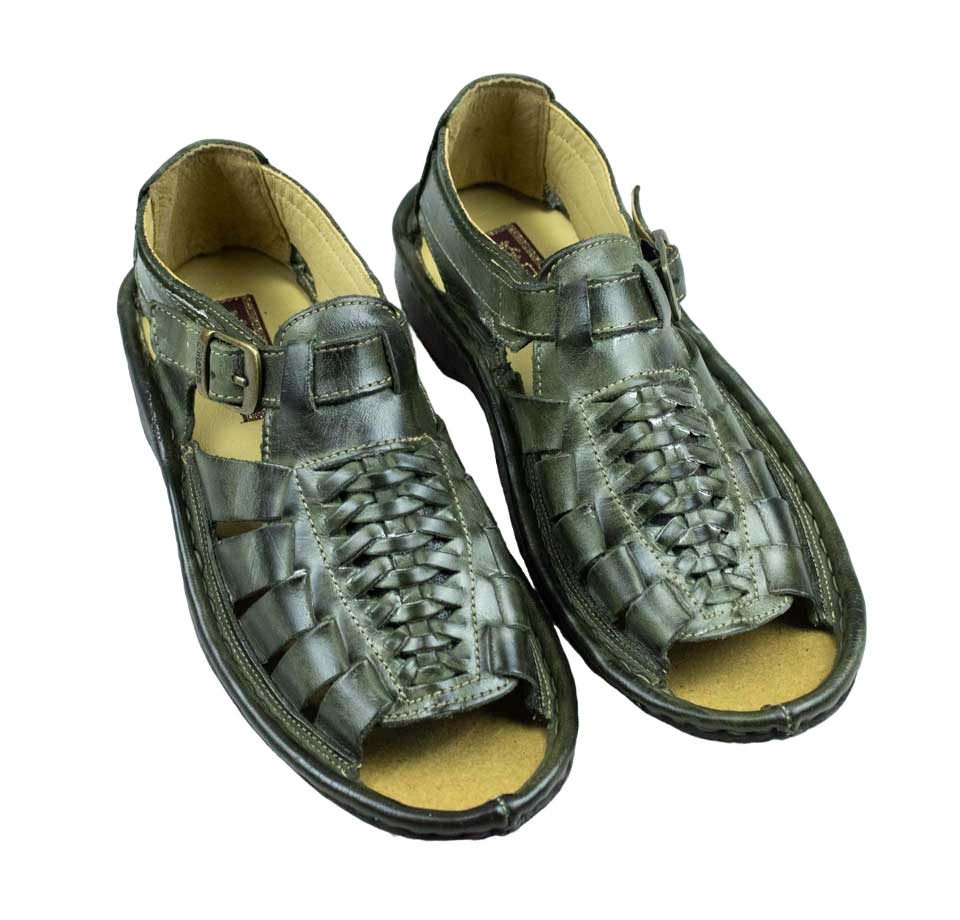 Omega Leather Youths Kgosi Olive Sandal