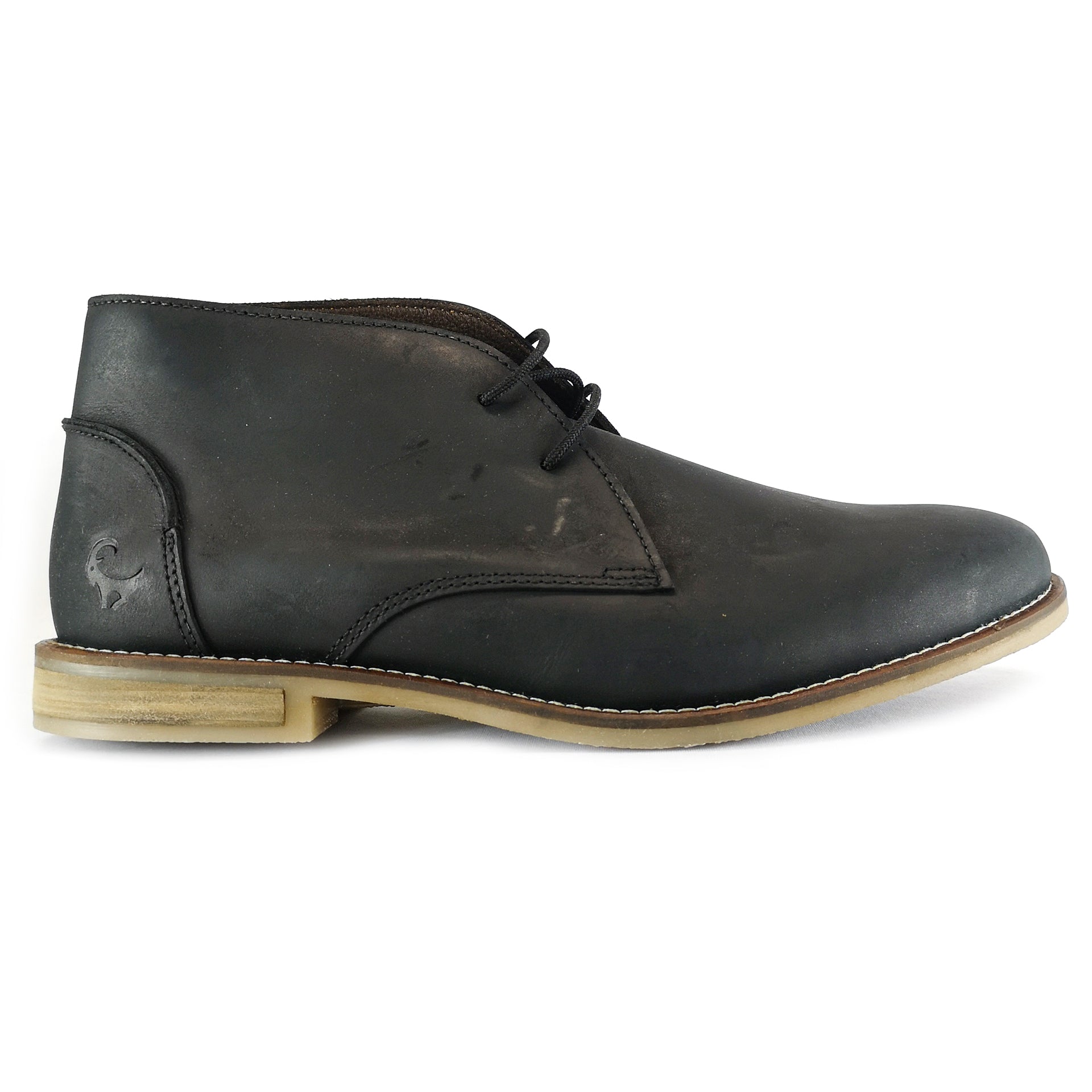 Old Khaki Vellie Black Leather Boot