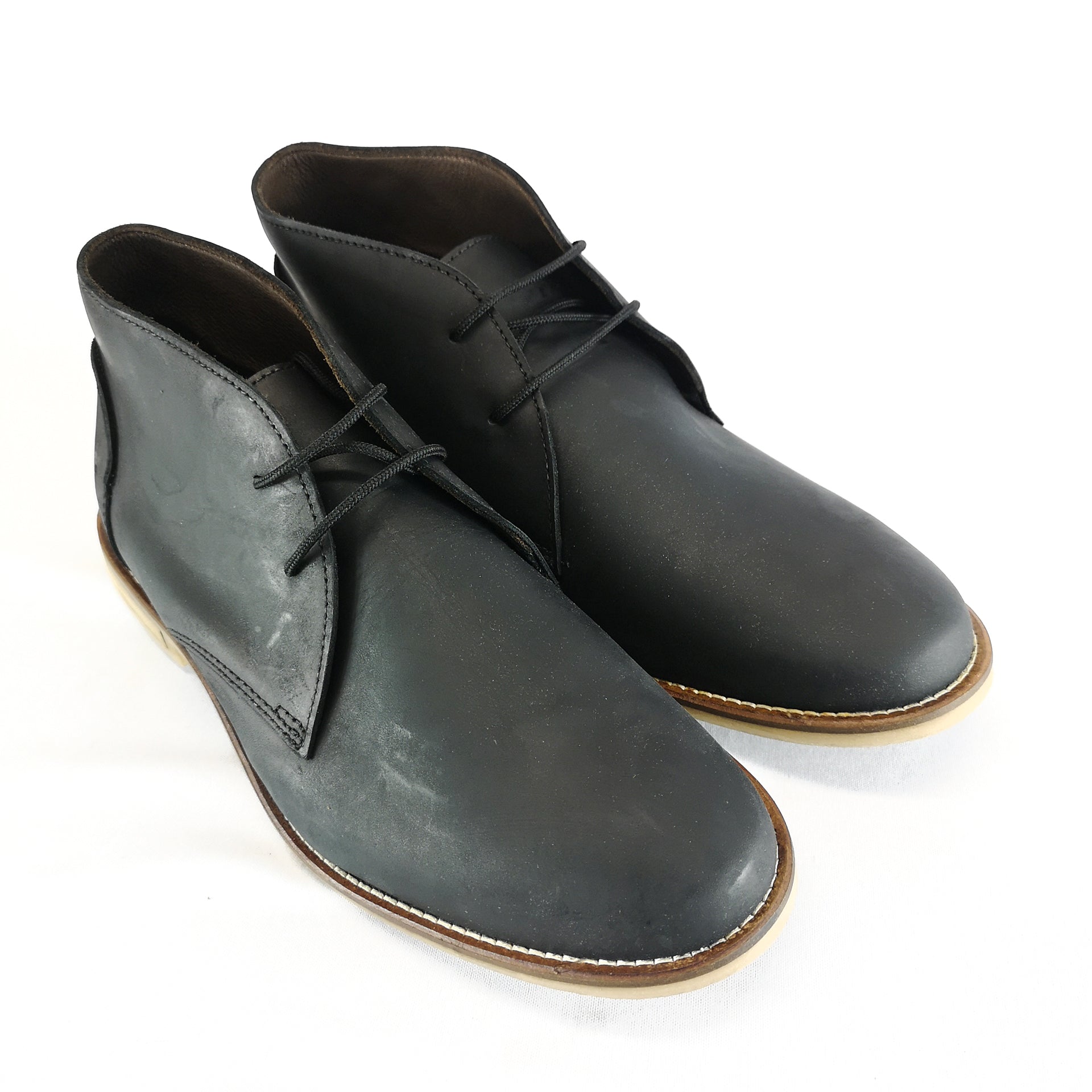 Old Khaki Vellie Black Leather Boot