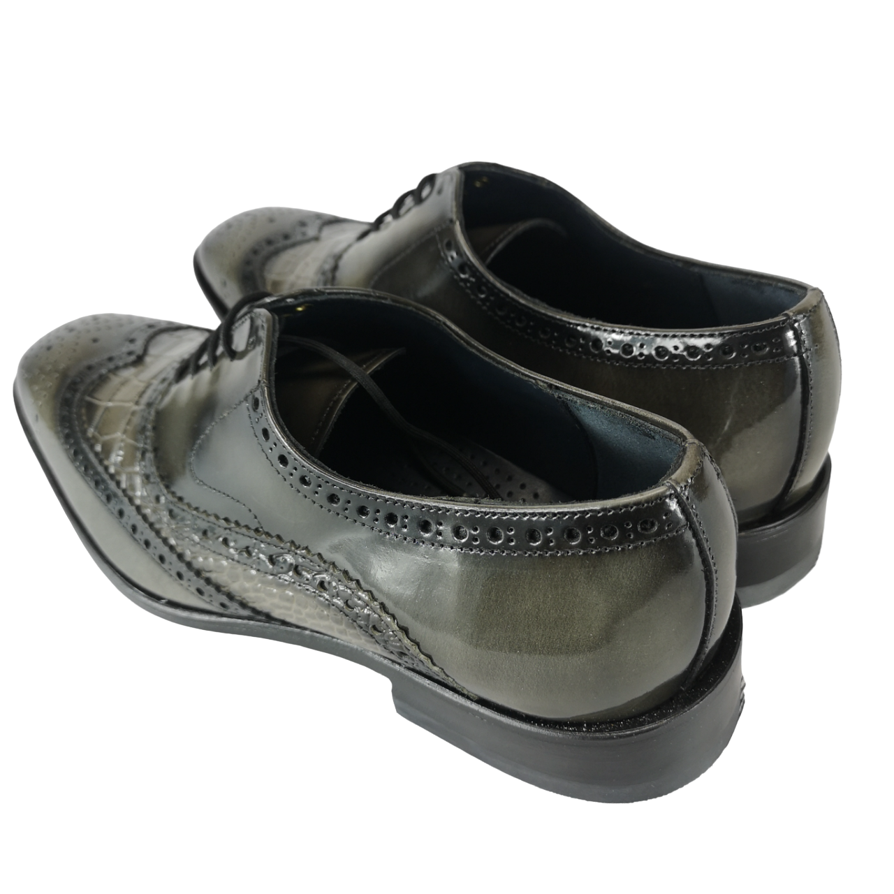 Johnston & Murphy Grey Brogue Croc