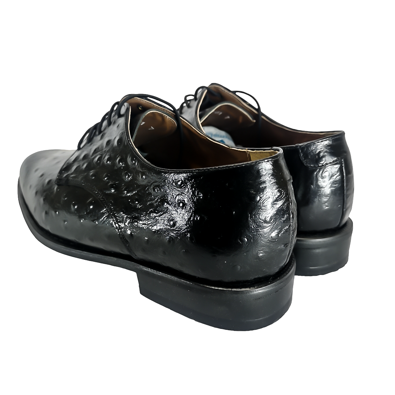 JOHN DRAKE Leather Black Ostrich Shoe