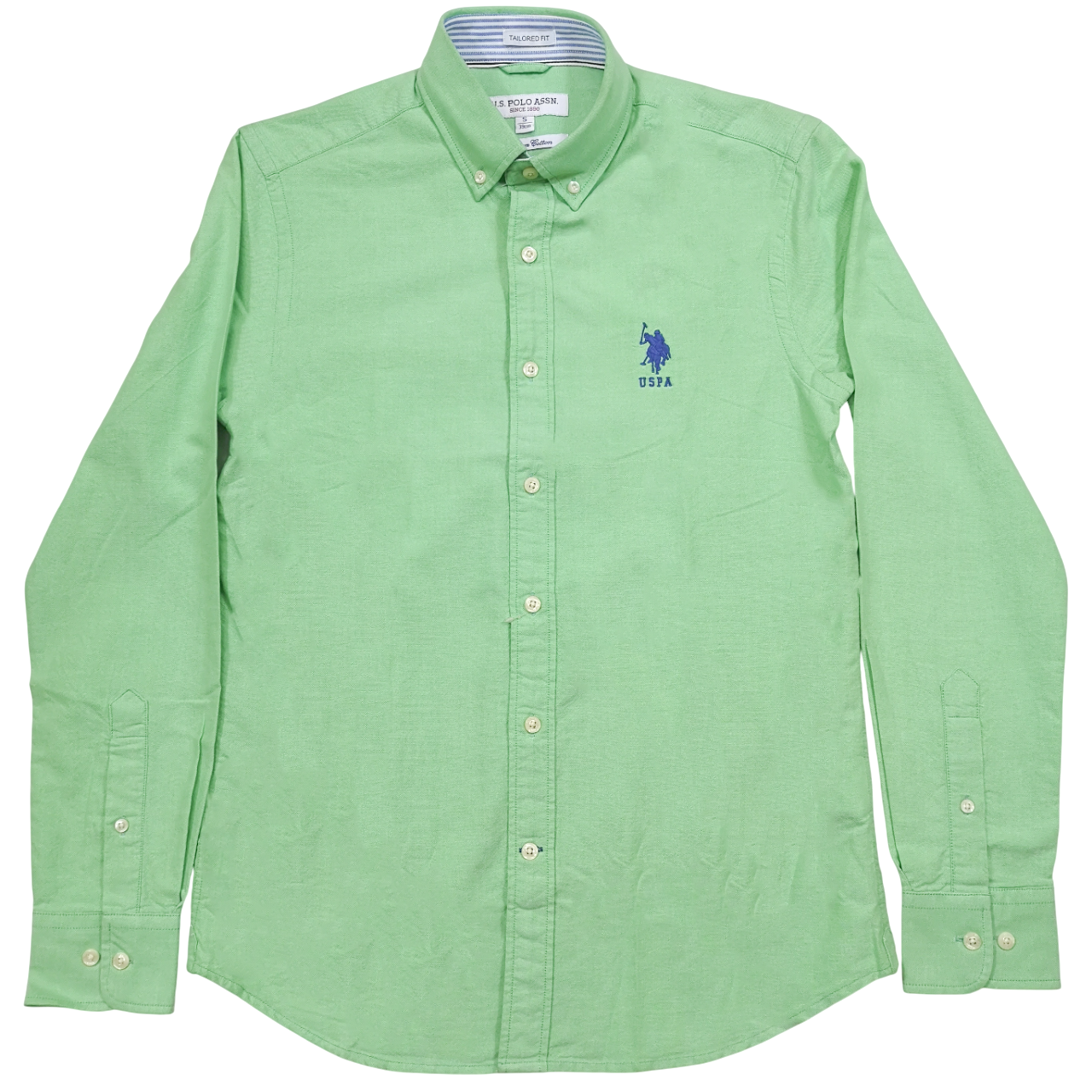 Polo USPA LS Woven Oxford Green Shirt