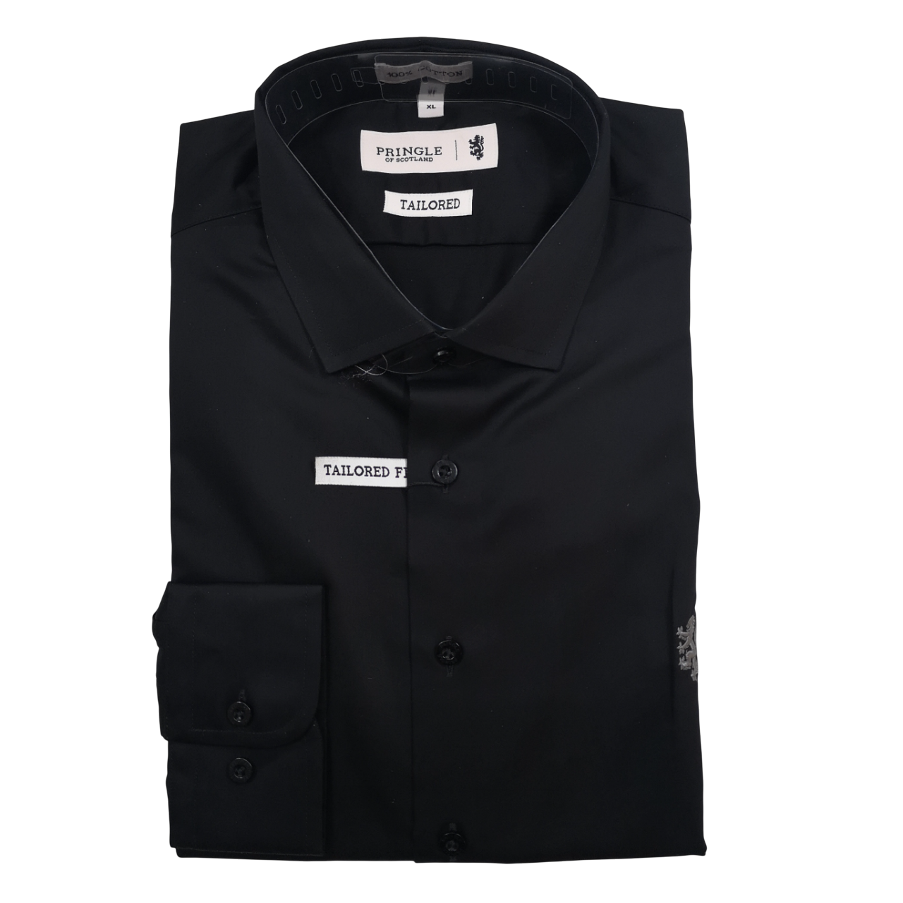 Pringle LS Black Tailored Slim Fit Shirt