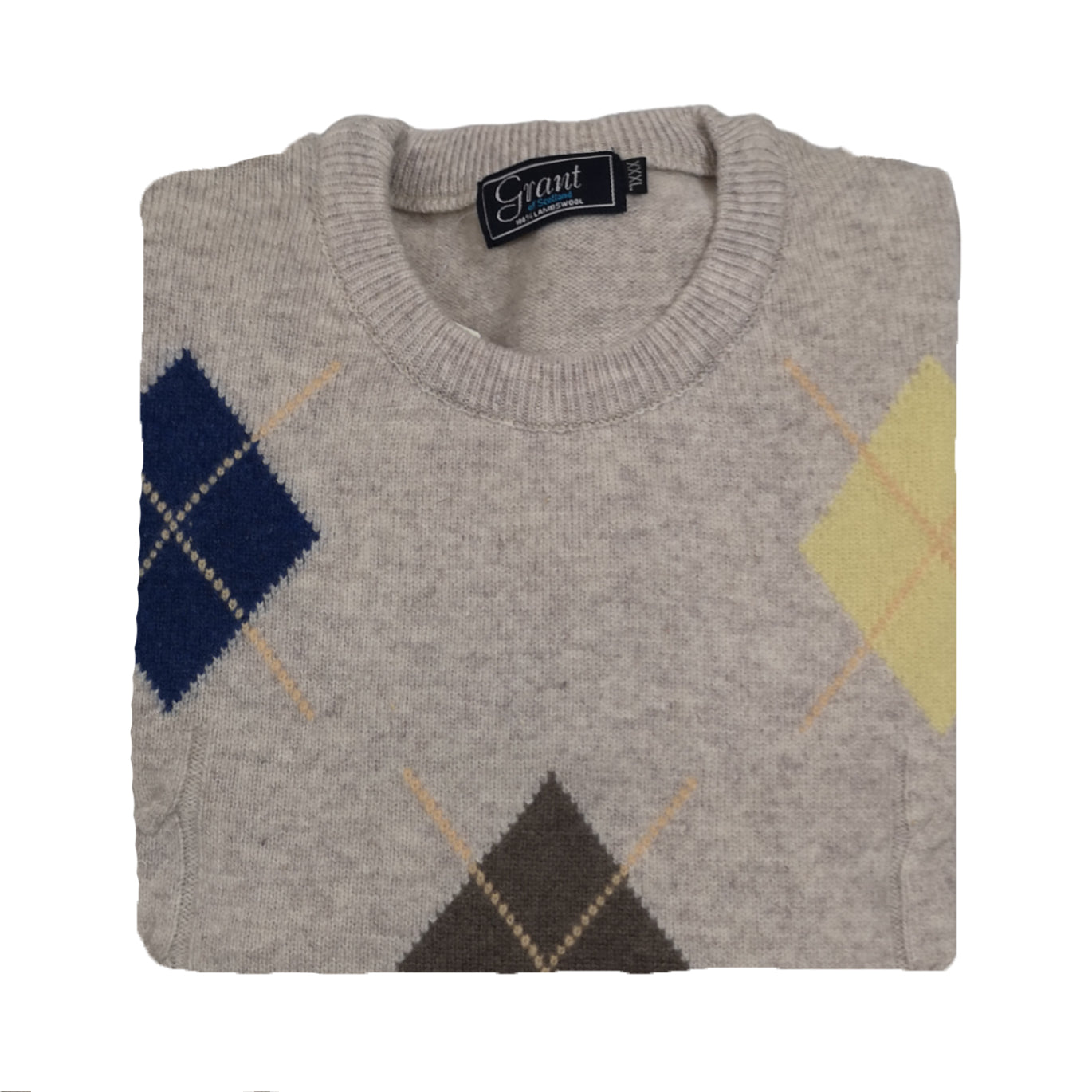 Grant Of Scotland LambsWool Diamond Argyle Knitwear Jersey