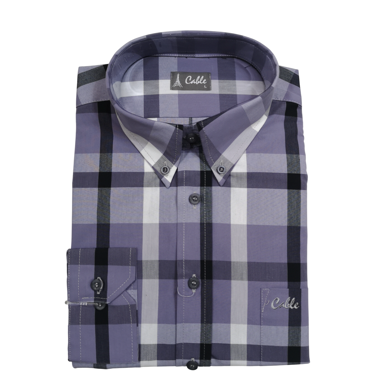 Cable LS Purple Check Shirt