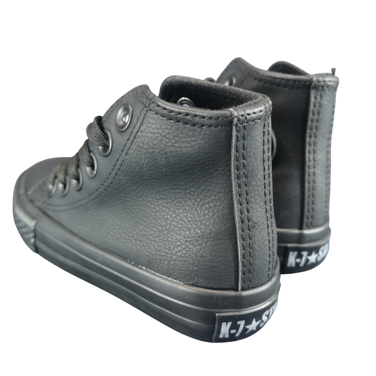 K Star 7 Hi Leather Black Mono Boys Sneaker