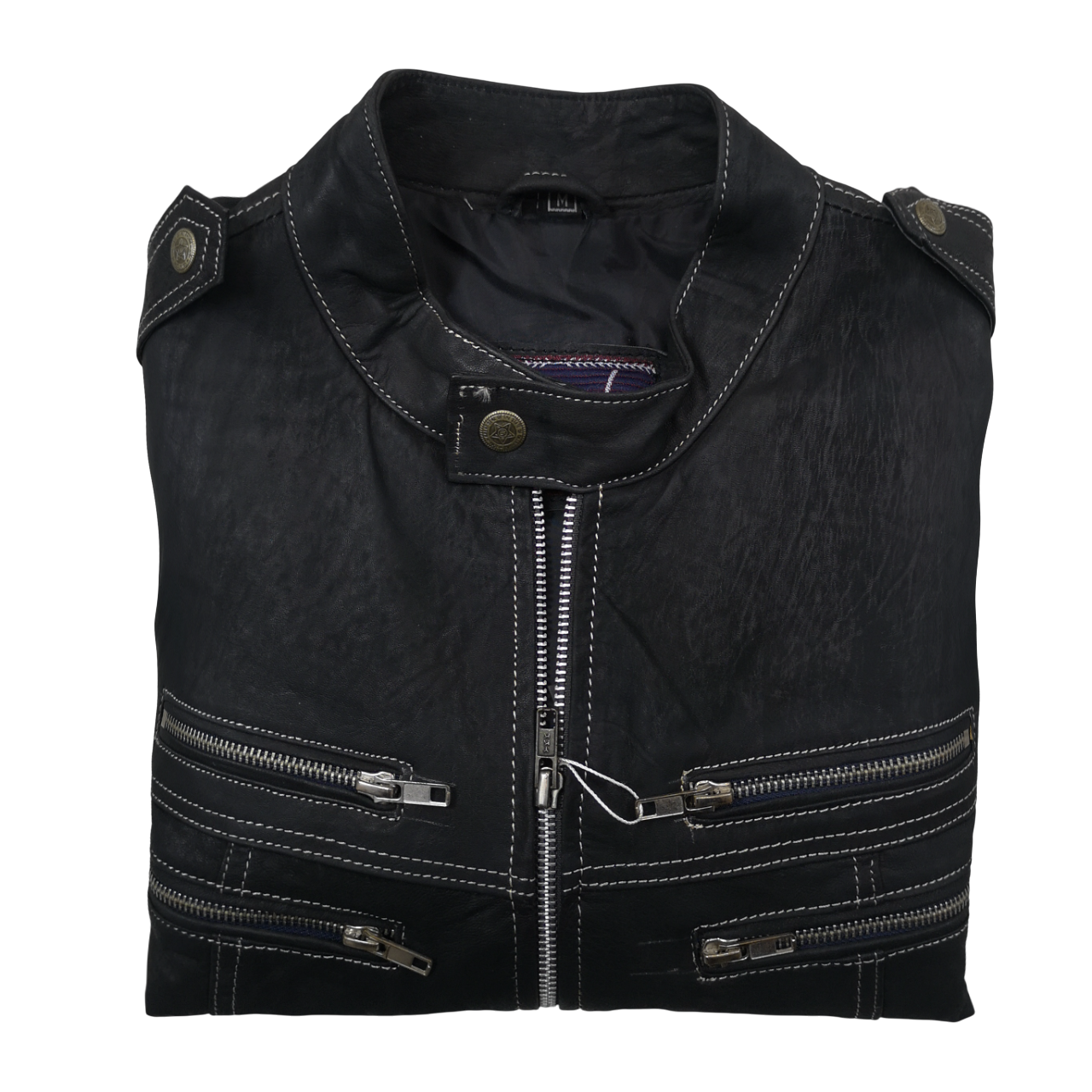 POINT Leather Black Biker Jacket