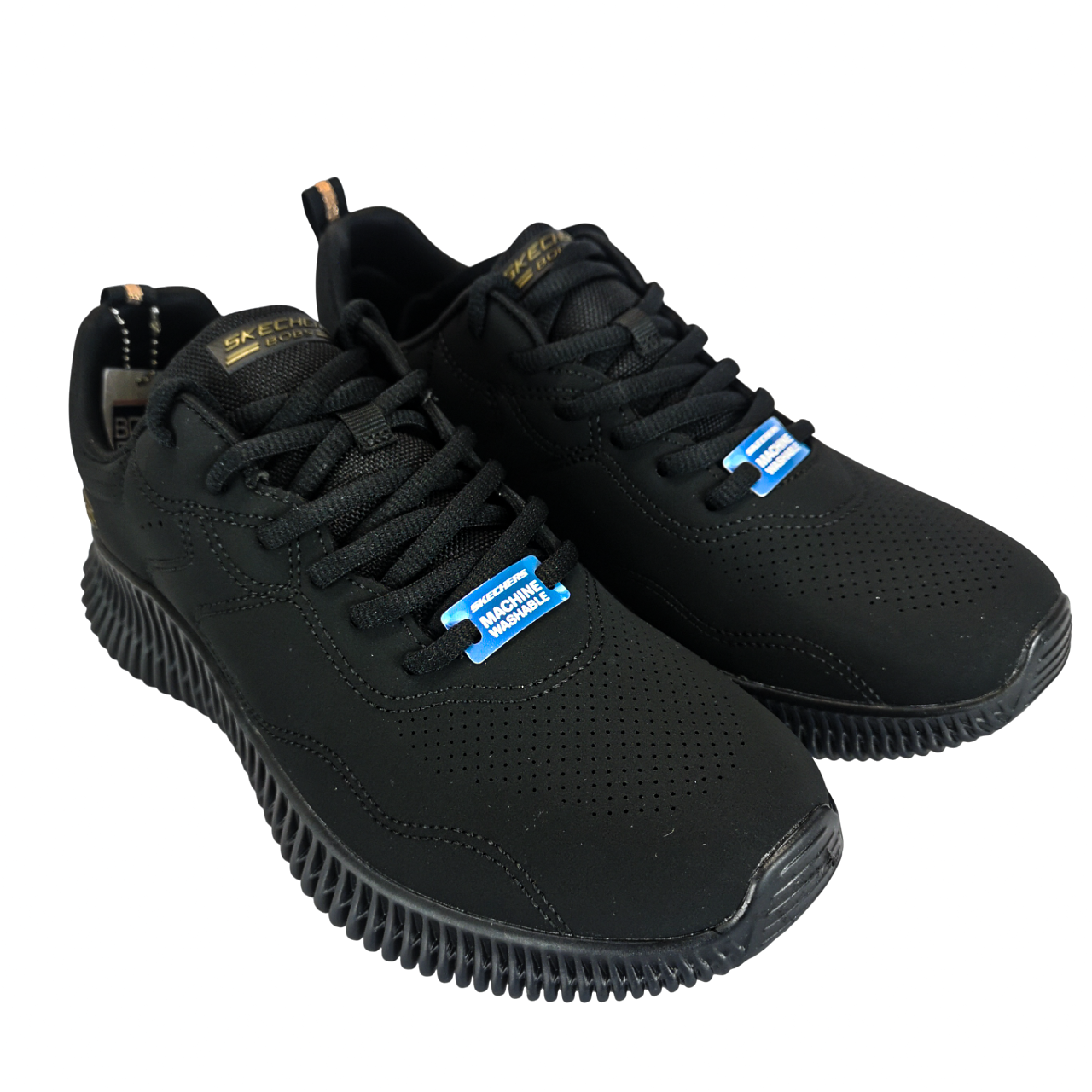 Skechers Leather Black Geo Ladies Sneaker