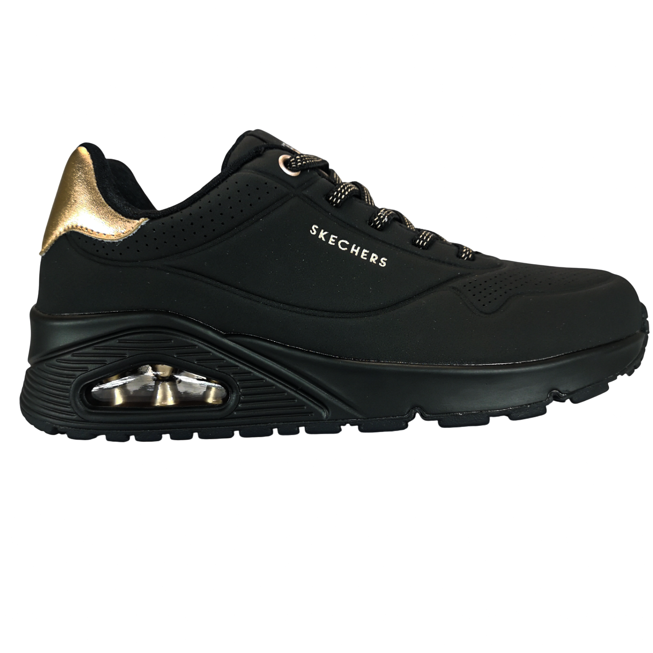 Skechers Uno Gold Black Ladies Sneaker