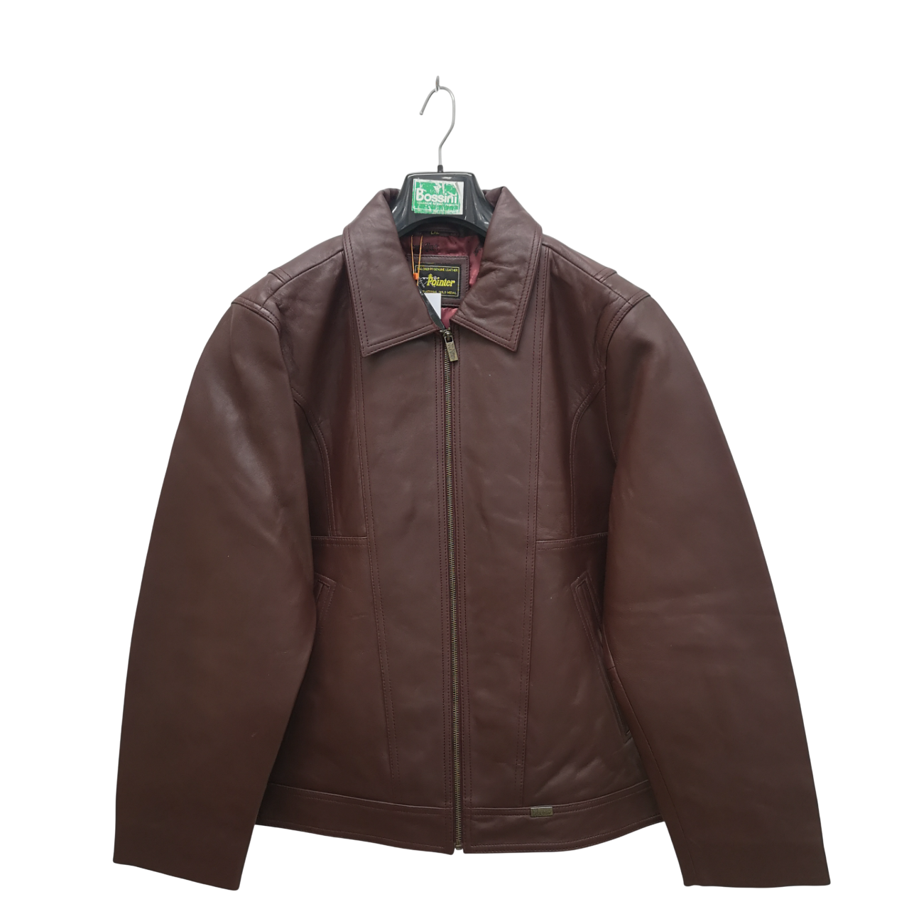 Pointer Original Leather Bunny Zip Burgundy Jacket