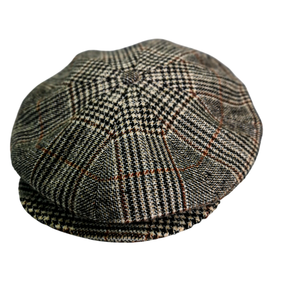 IS Ayres STATUS Black White Check Newsboy Hat