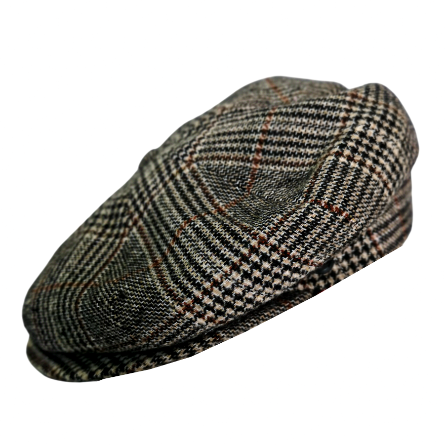 IS Ayres STATUS Black White Check Newsboy Hat