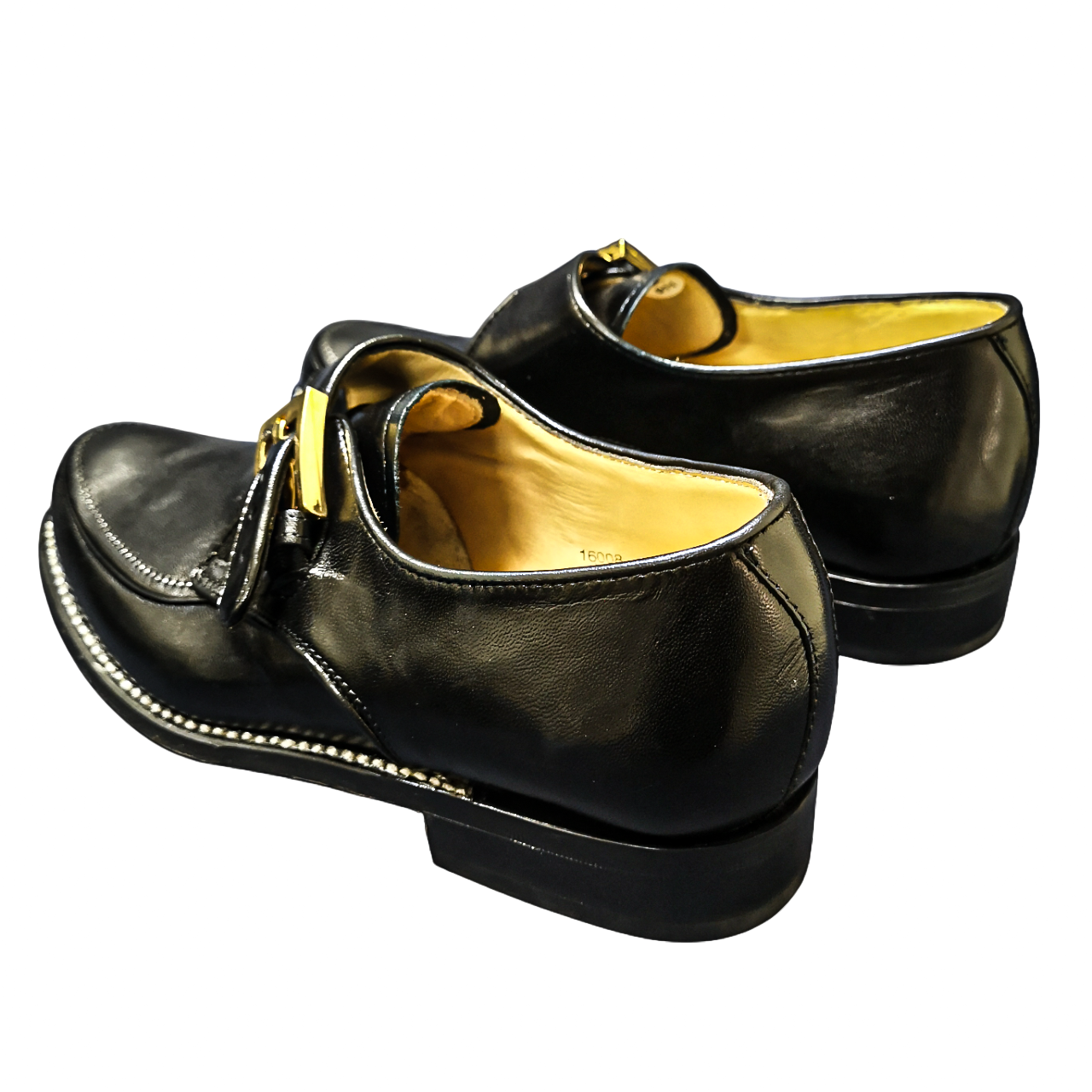 Crockett & Jones Leather Monk Strap Black Shoes