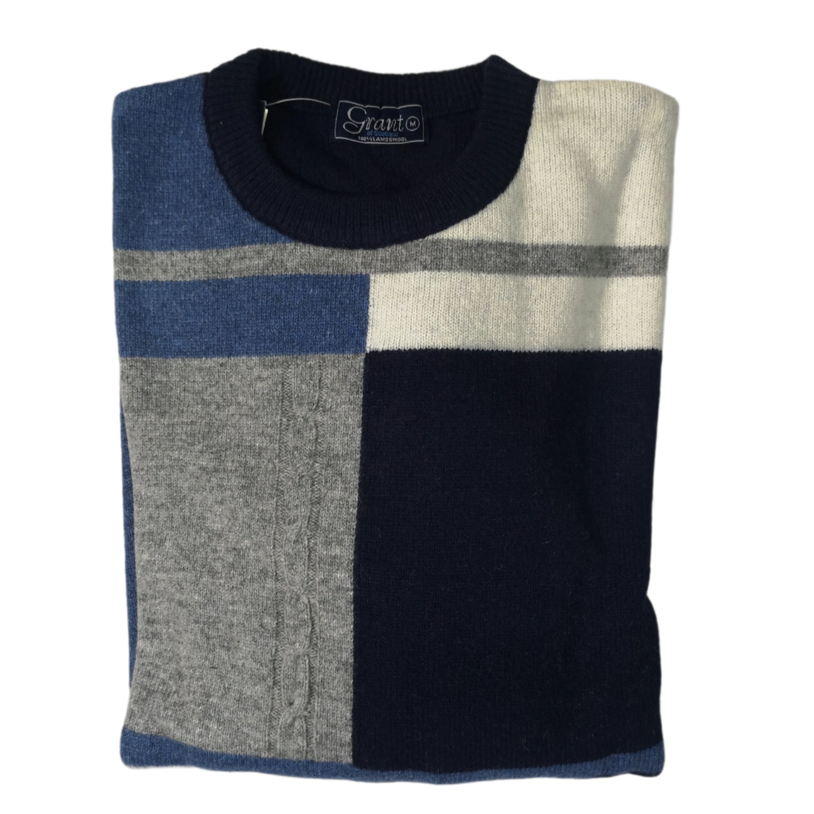 Grant of Scotland Block Navy Lambs Wool Knitwear