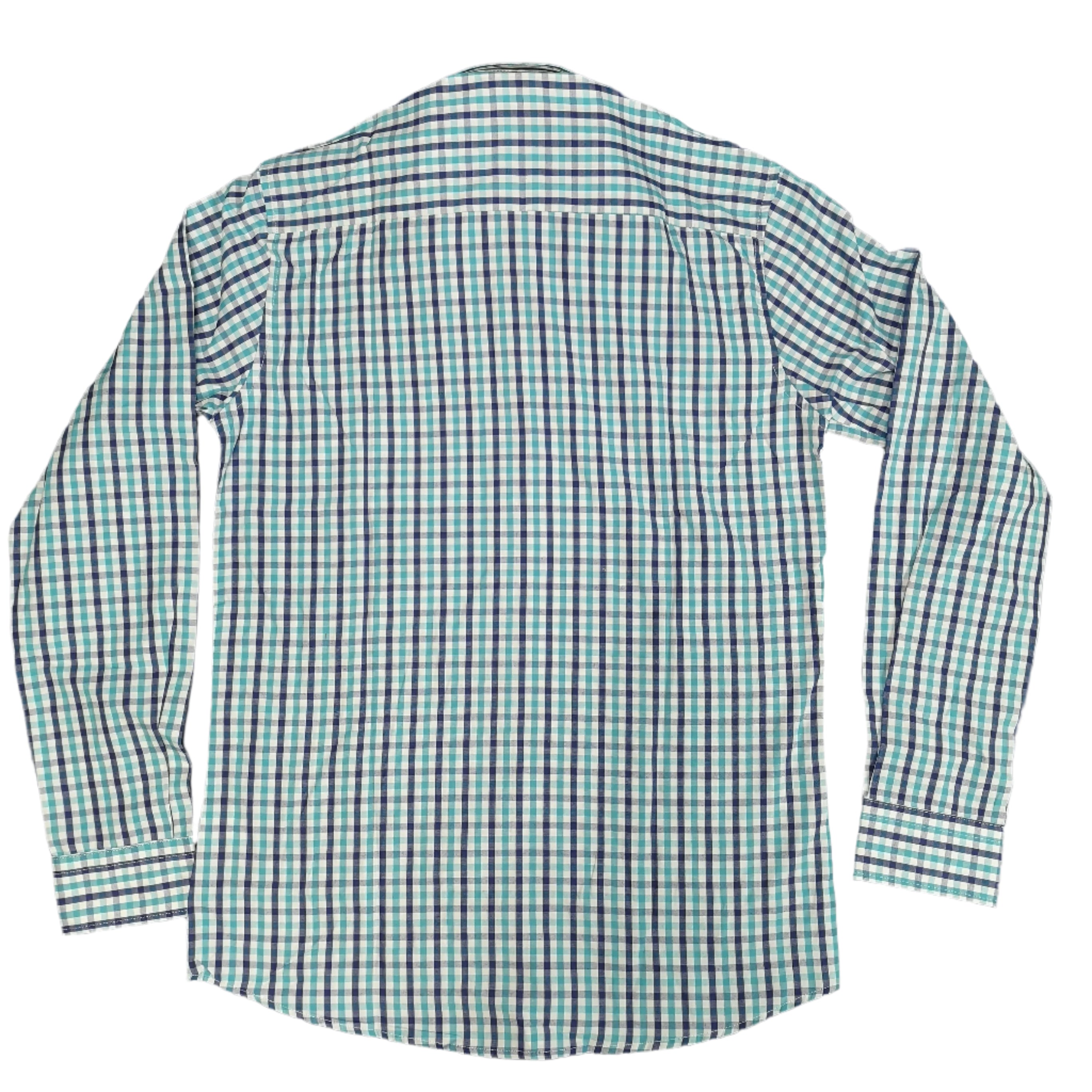 Lorenzini LS Teal Blue Check Shirt